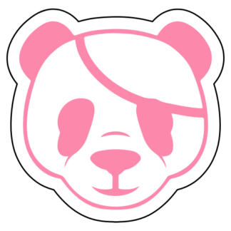 Pirate Panda Sticker (Pink)